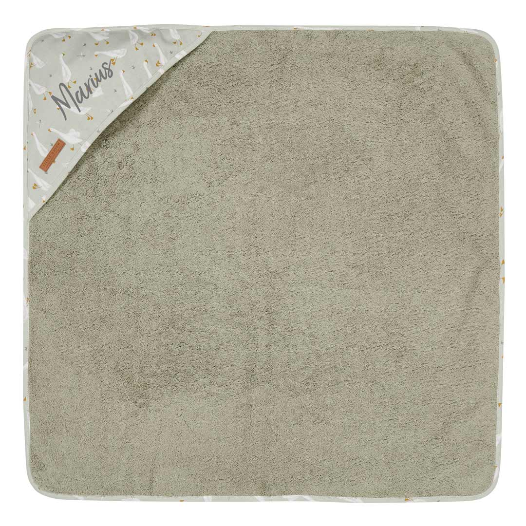 Hooded towel Little Goose Mint / Green | Little Dutch