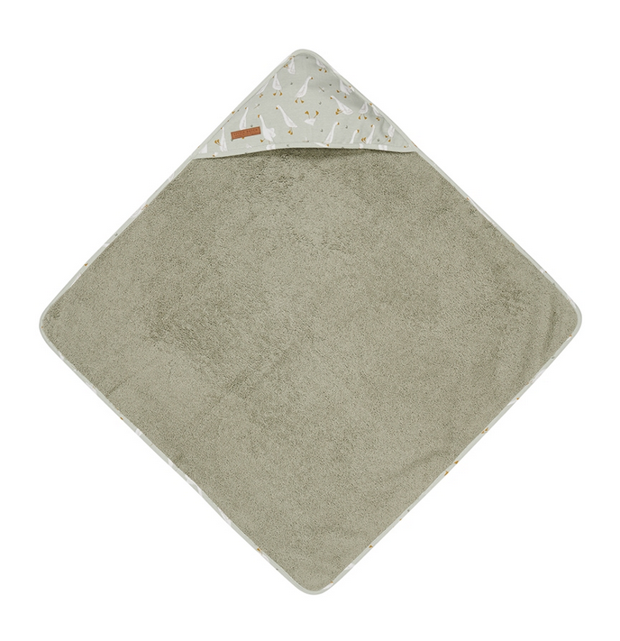 Hooded towel Little Goose Mint / Green | Little Dutch