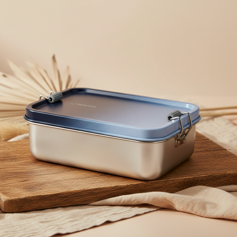 Boîte à lunch en acier inoxydable bleu foncé/bleu clair | Décontractée