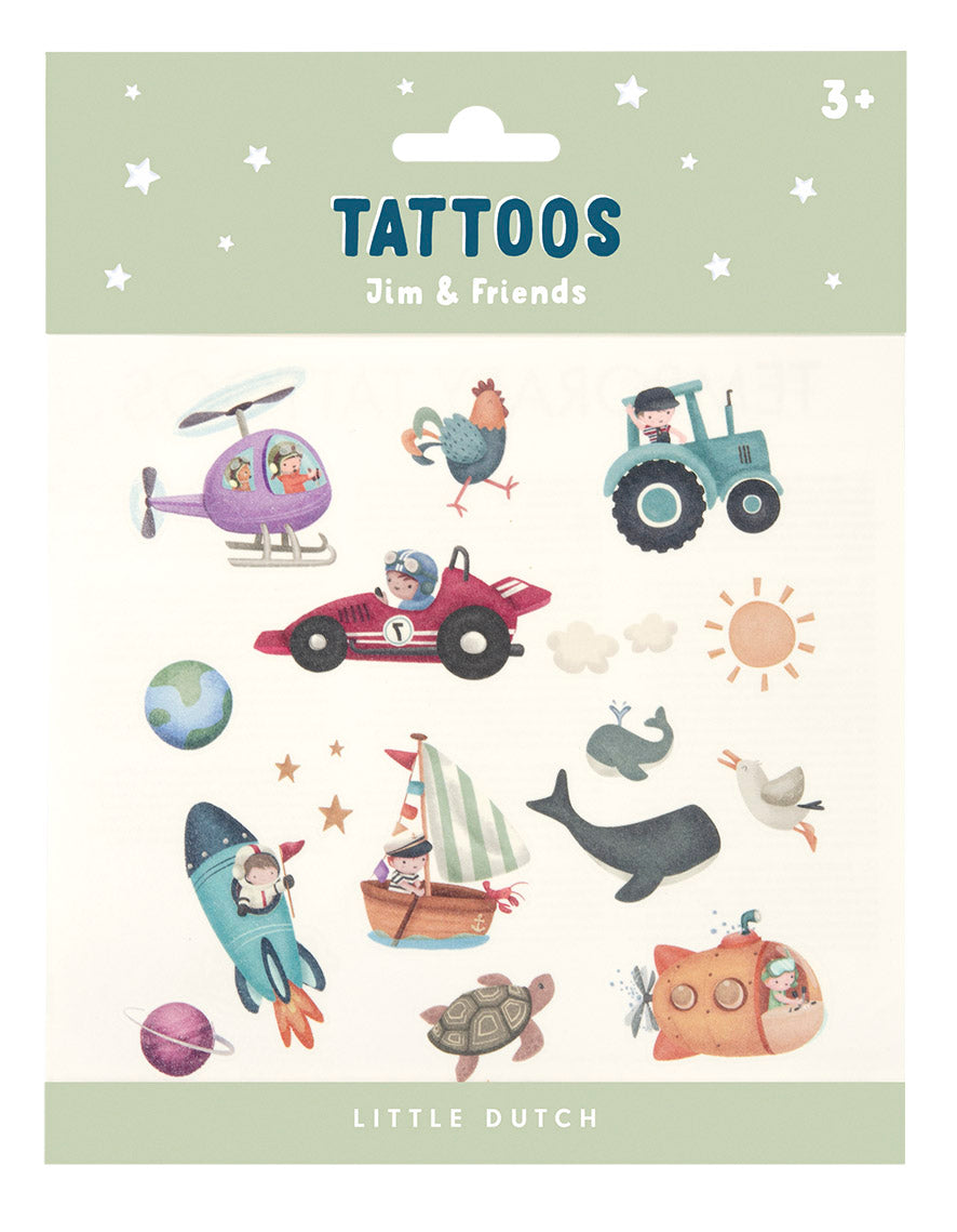 Kinder Tattoos Jim & Friends – Temporäre Tattoos für Kinder