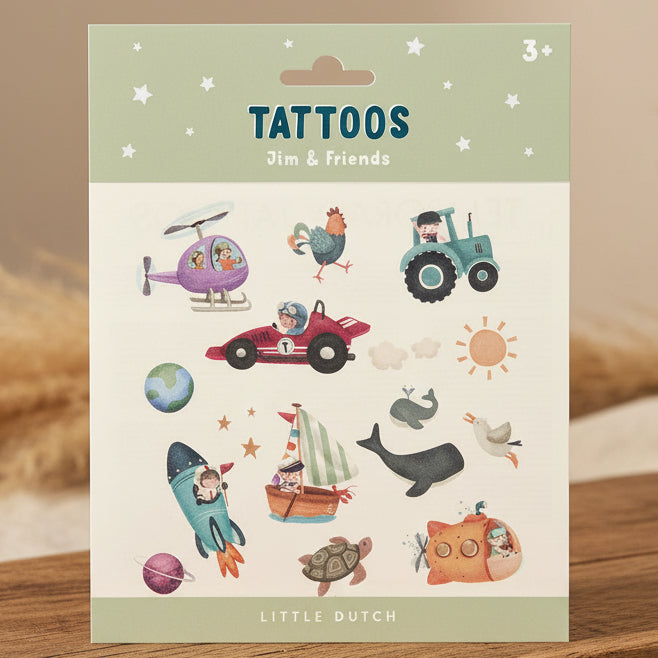 Kinder Tattoos Jim & Friends – Temporäre Tattoos für Kinder