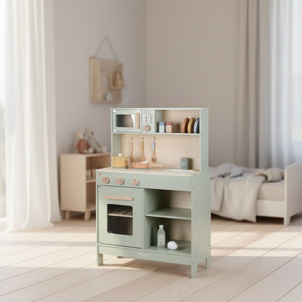 Personalisierte Spielküche aus Holz mit Name – besonderes Geschenk
