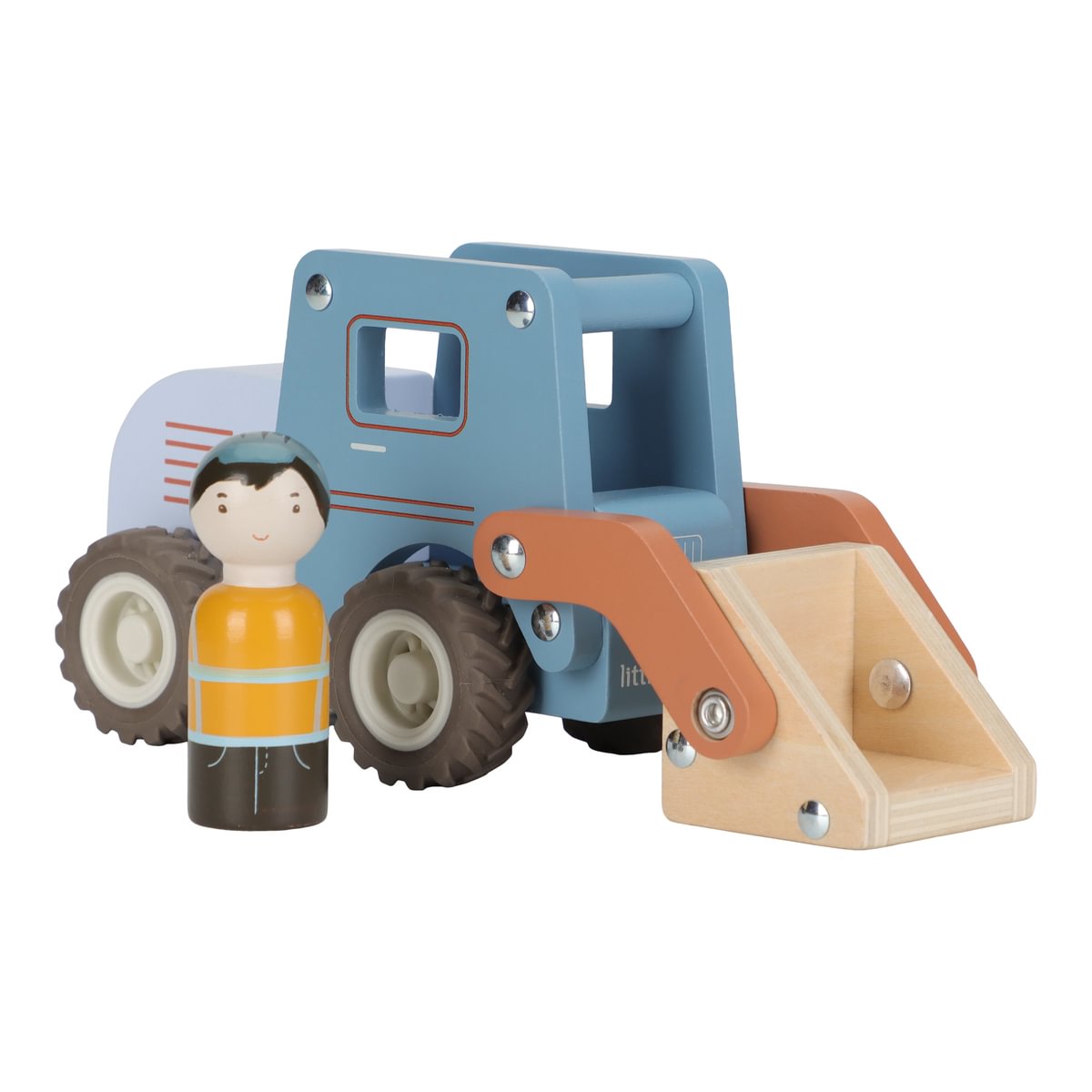 Personalisiertes Holzspielzeug Bulldozer mit Gravur – Babygeschenk mit Name