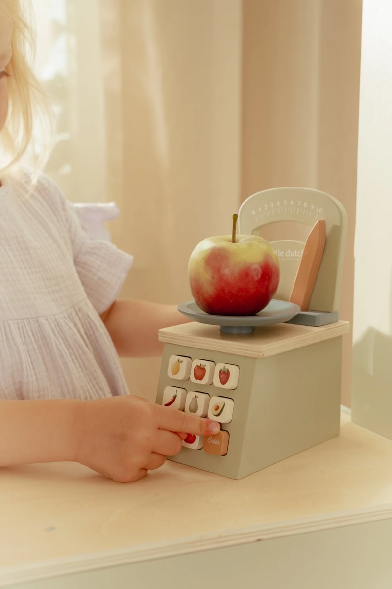 Wooden toy scale for children's kitchen – wooden toy scale