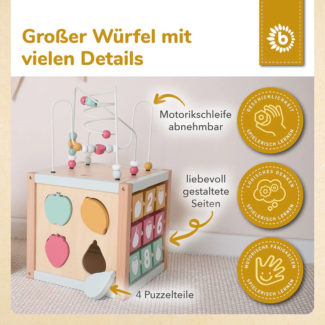 Motor skills cube Berry XXL wood | bieco