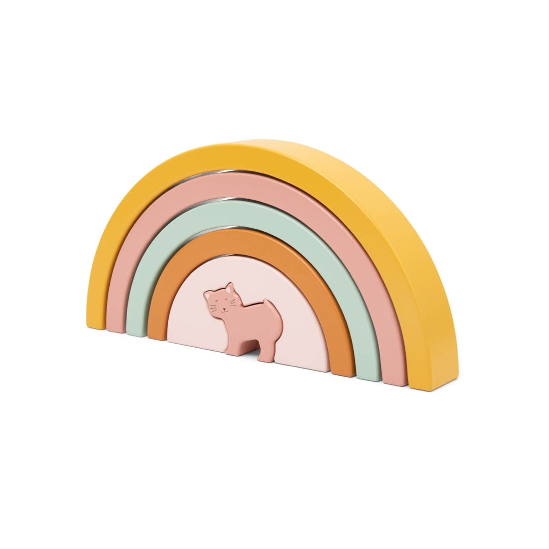 Rainbow Stacking Game Made of Wood - Mrs. Cat | Trixie