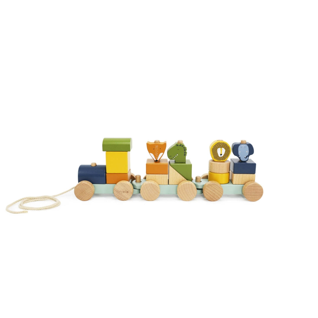 Wooden Train Railway with Animals – Birth Gift | Schmatzepuffer
