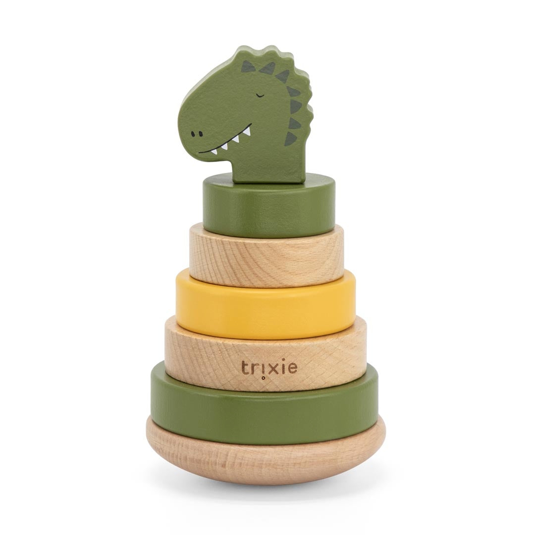 Wooden Stacking Tower Mr. Dino – Christening Gift | Schmatzepuffer