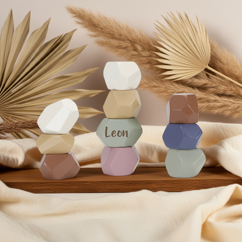 Wooden stepping stones for children