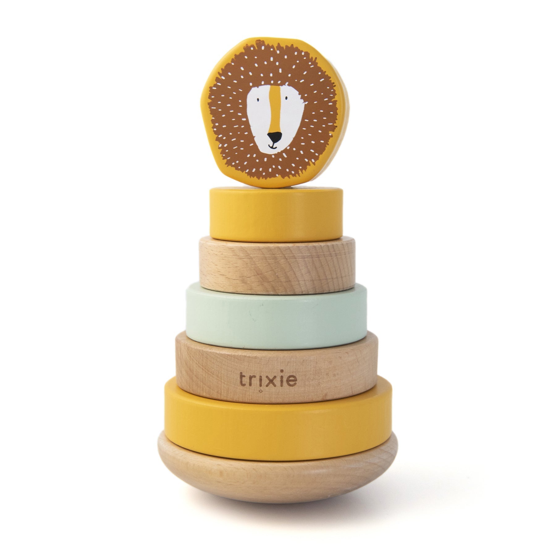 Stacking Tower Wooden Mr. Lion – Christening Gift | Schmatzepuffer