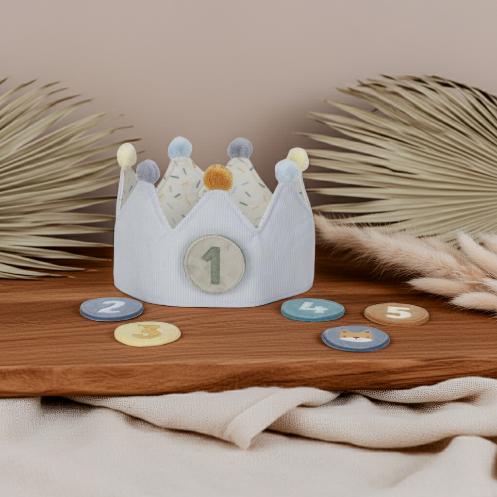 Blue birthday crown
