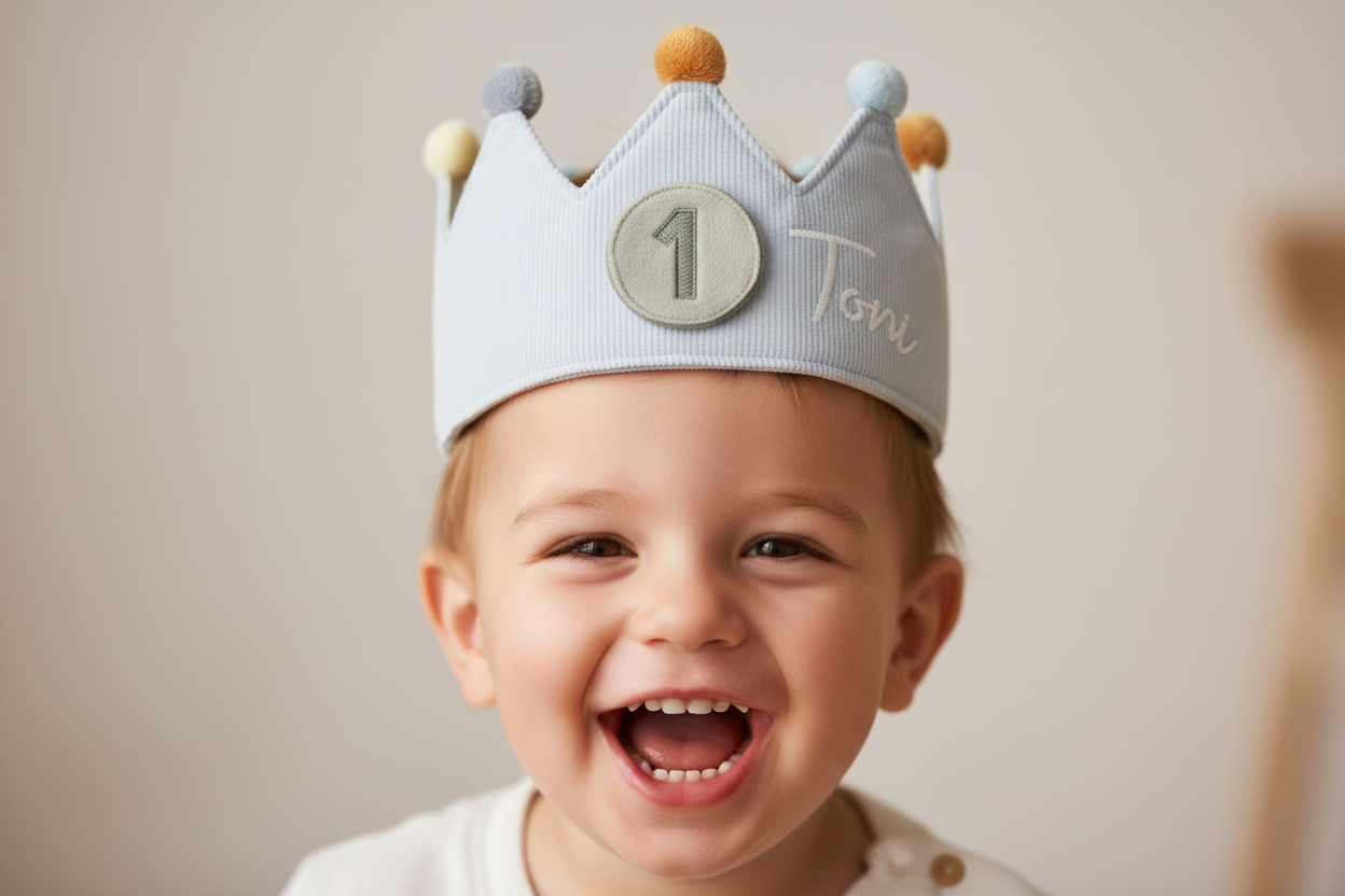 Blue birthday crown