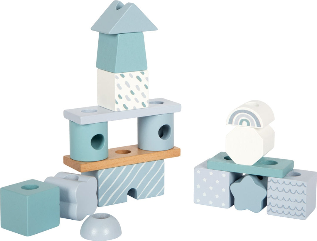 Personalisiertes Stapelhaus blau zur Geburt | small foot by Schmatzepuffer