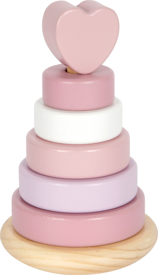 Personalized stacking tower in pink - For a christening | small foot by Schmatzepuffer