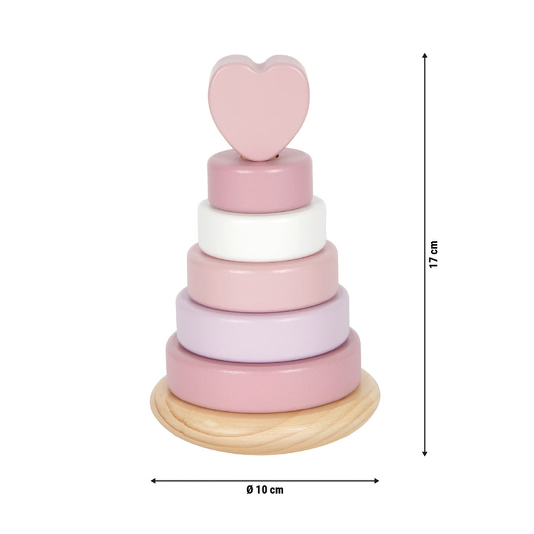 Personalized stacking tower in pink - For a christening | small foot by Schmatzepuffer