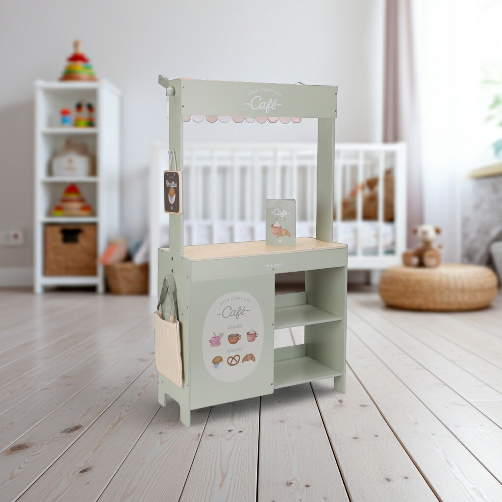 Wooden Market Stall &amp; Café – 2-in-1 Game Stand