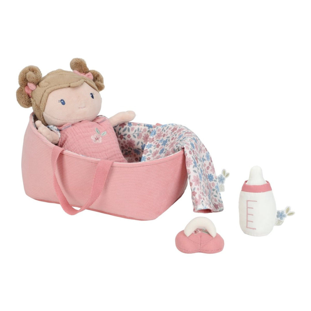Babypuppe Rosa im Körbchen | Little Dutch