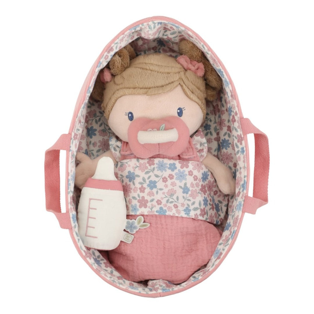 Babypuppe Rosa im Körbchen | Little Dutch