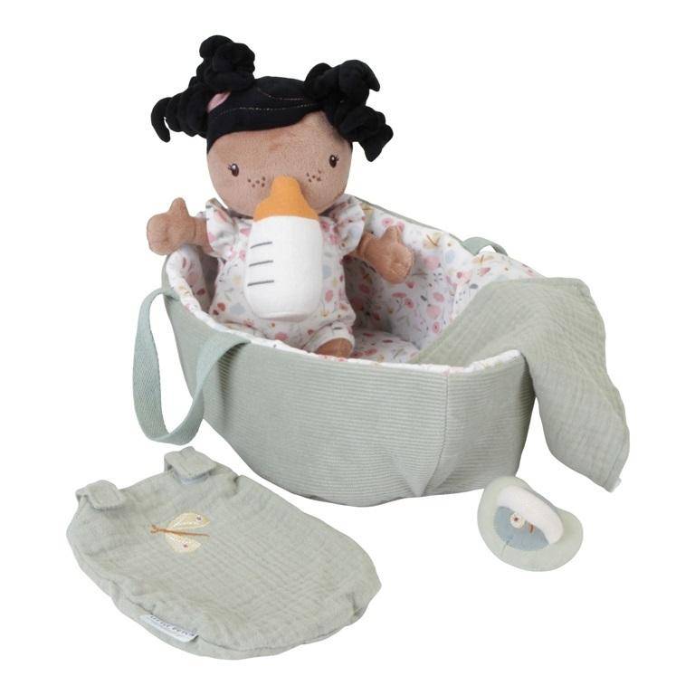 Kuschelpuppe Baby Evi mit Pflegeset Flowers & Butterflies