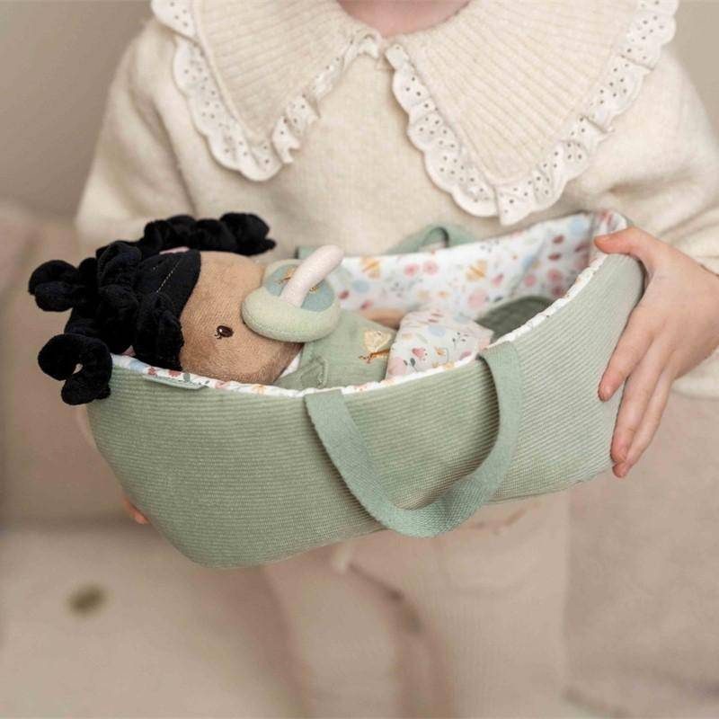 Kuschelpuppe Baby Evi mit Pflegeset Flowers & Butterflies