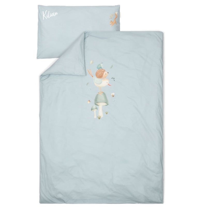 Duvet cover for single bed, Denim Blue, 140 x 200 + 60 x 70 cm | Little Dutch