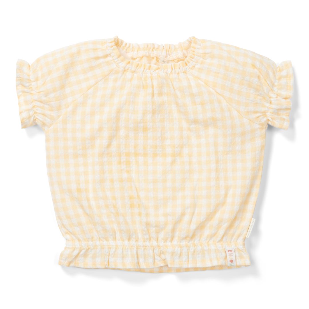 Bluse Sunshine Checks – Kinderbluse kurzarm für den Sommer