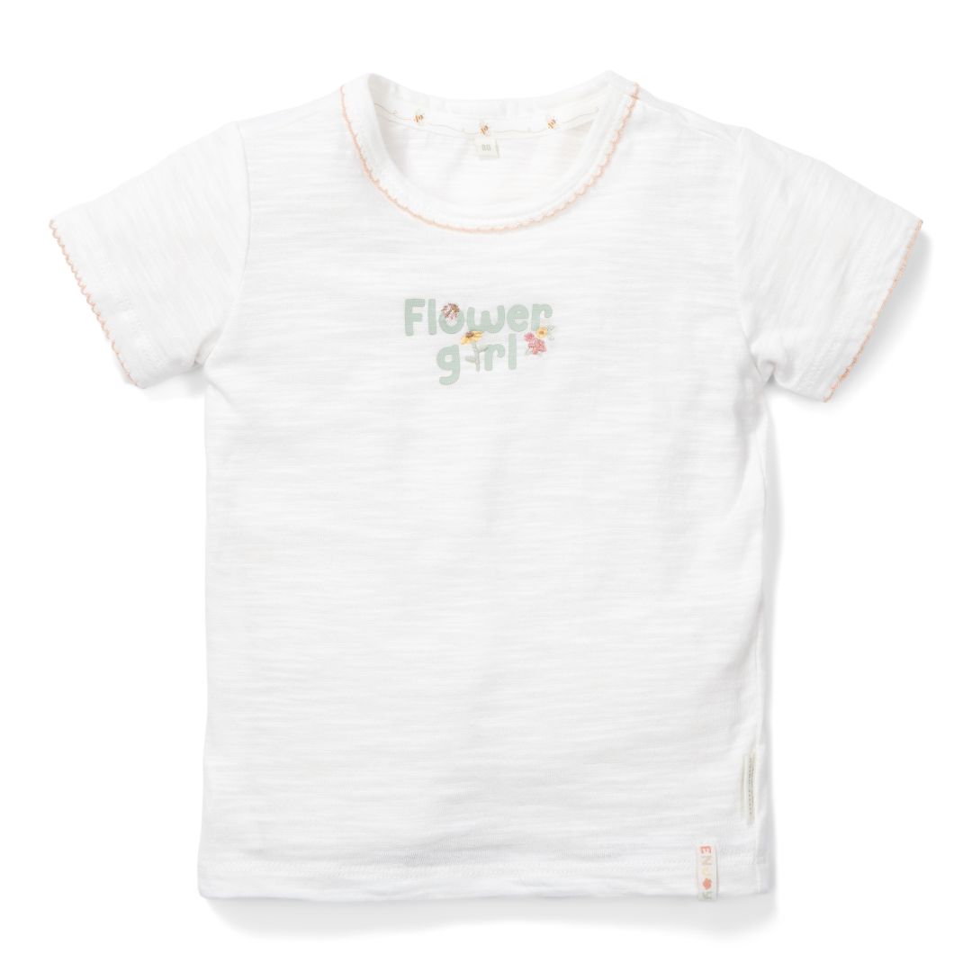 T-Shirt Flower Girl White – Kids' T-Shirt with Floral Motif
