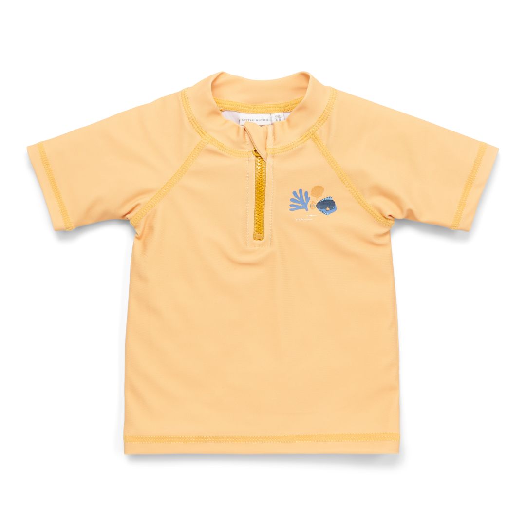 Short-Sleeved Swim T-Shirt Honey Yellow – UV Shirt for Kids