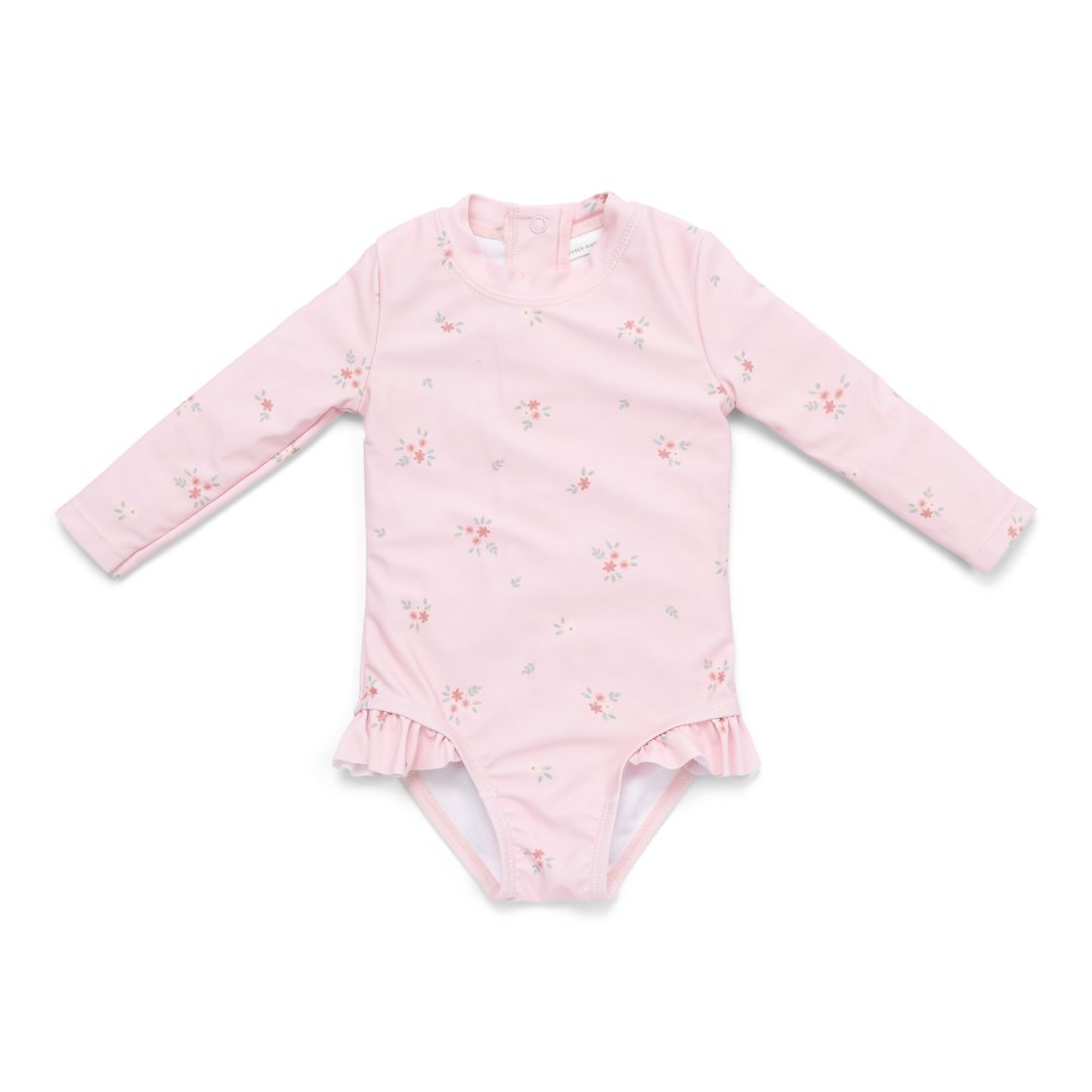 Maillot de bain à volants et manches longues Rosy Meadows | Little Dutch