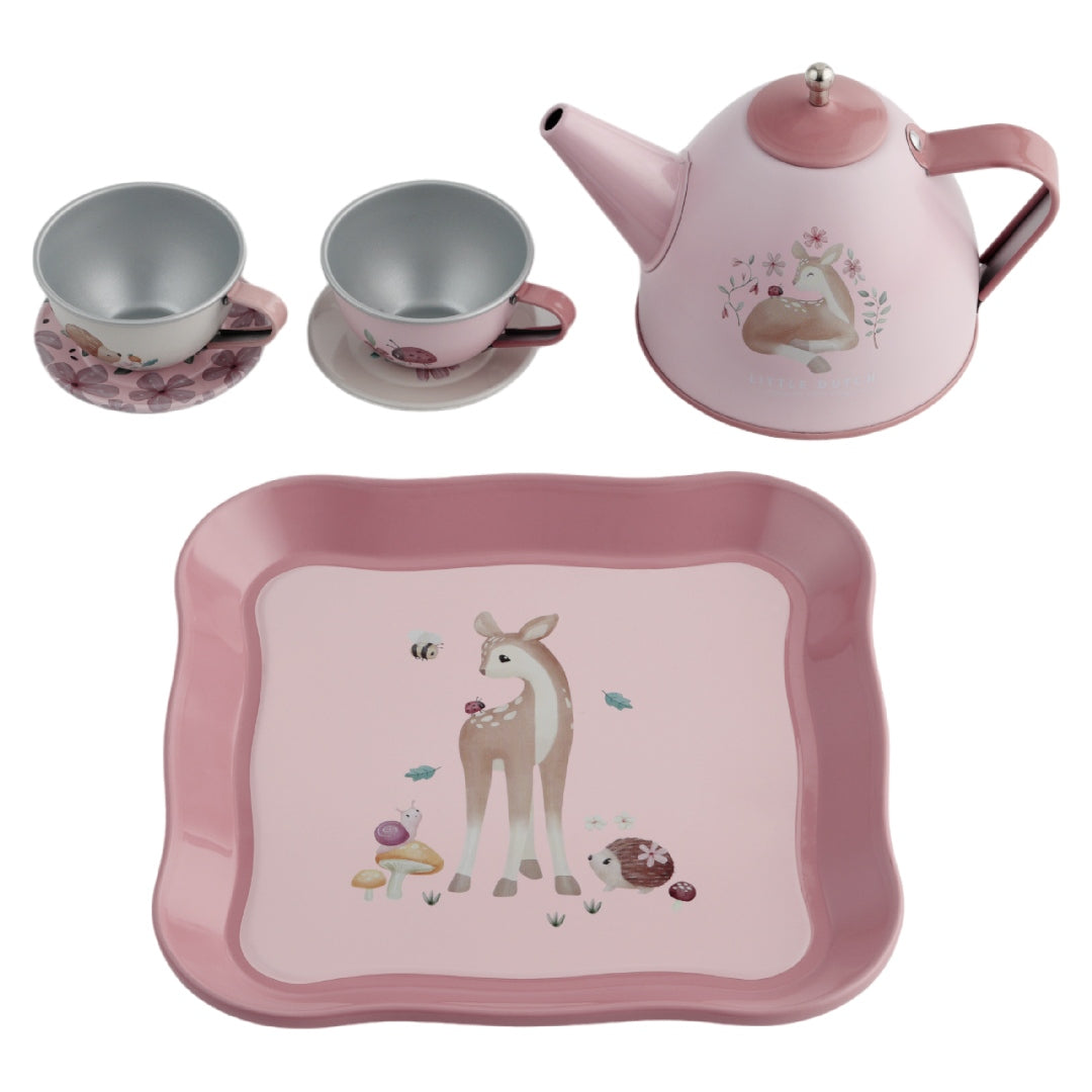 Tea set with suitcase Fairy Garden | Little Dutch