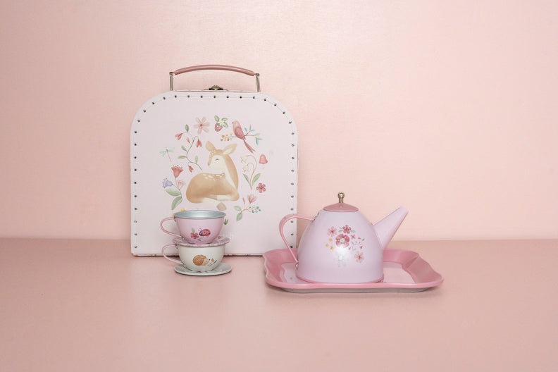 Tea set with suitcase Fairy Garden | Little Dutch