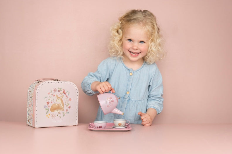 Tea set with suitcase Fairy Garden | Little Dutch
