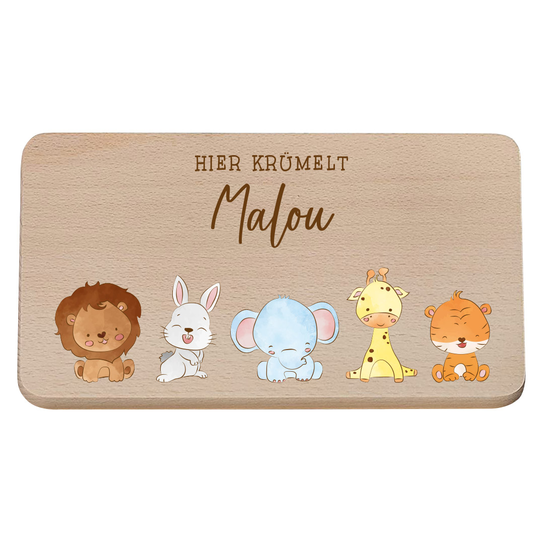 Planchette de petit-déjeuner personnalisée avec nom - Taille S | Schmatzepuffer