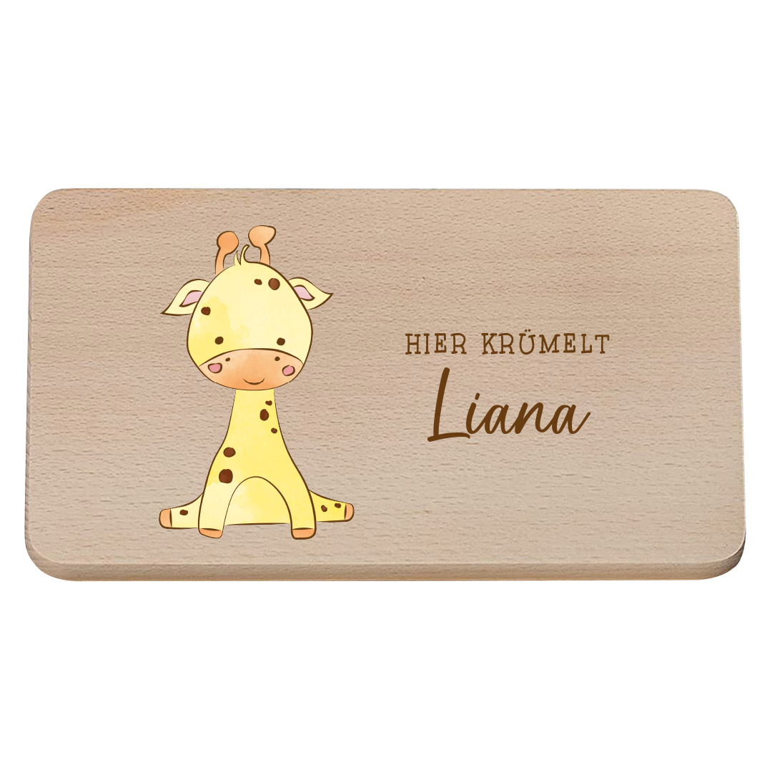 Planchette de petit-déjeuner personnalisée avec nom - Taille S | Schmatzepuffer