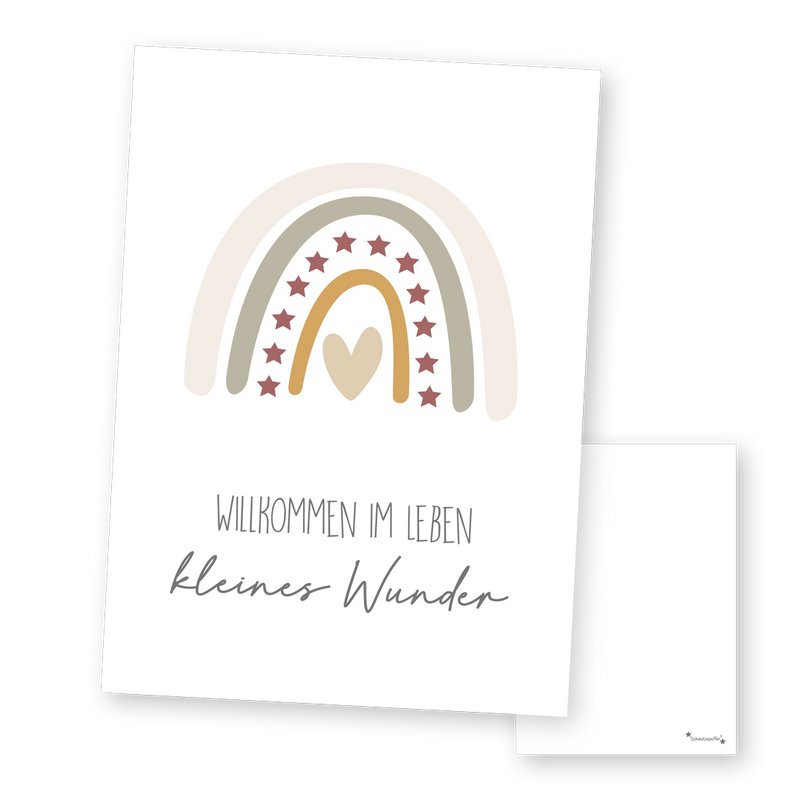 Carte de vœux beige "Petit miracle" pour une naissance
