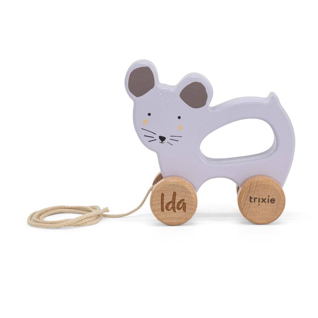 Wooden Pull-Along Toy Mrs. Mouse for Children | Trixie