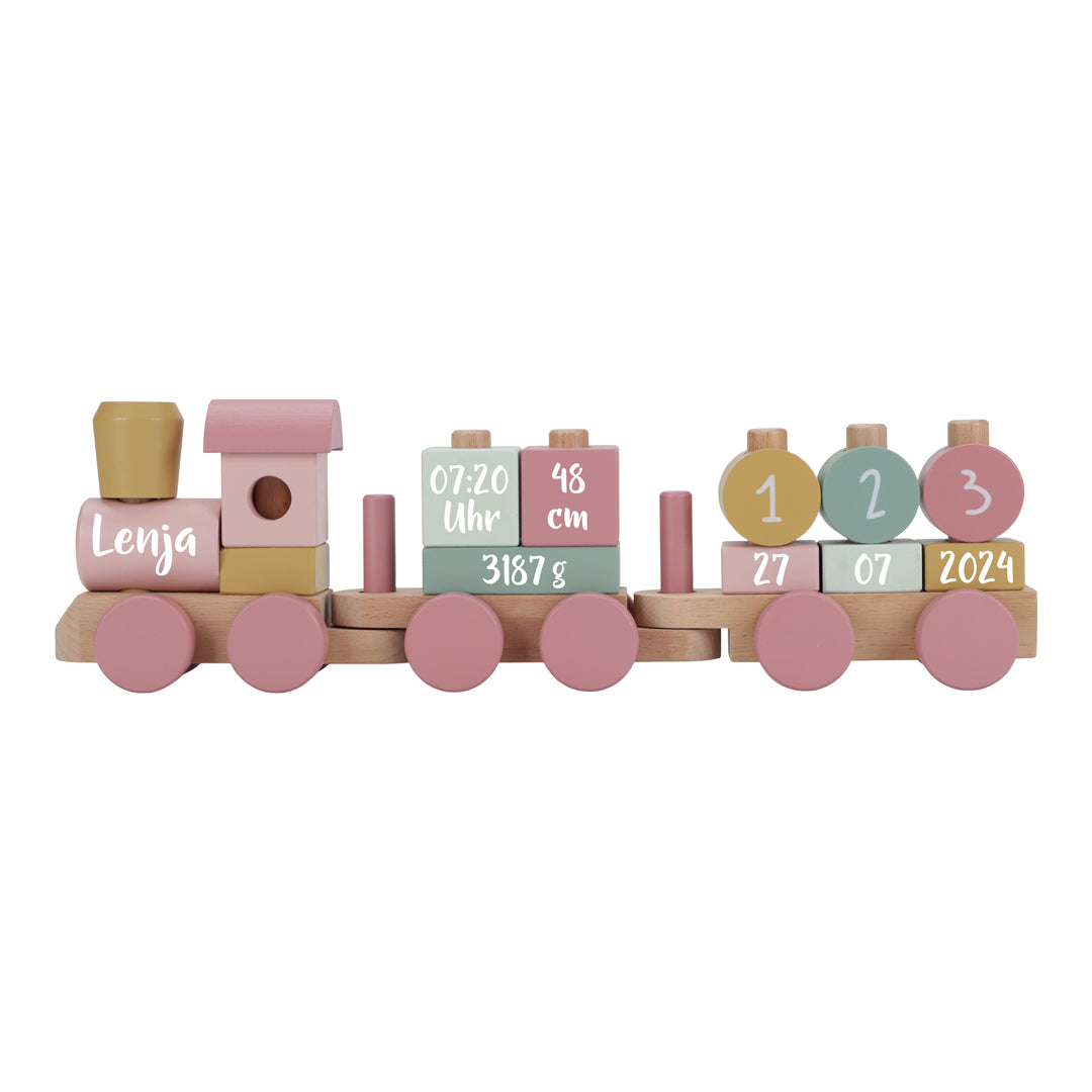 Personalisierter Holz-Zug Fairy Garden – Geschenk zur Geburt