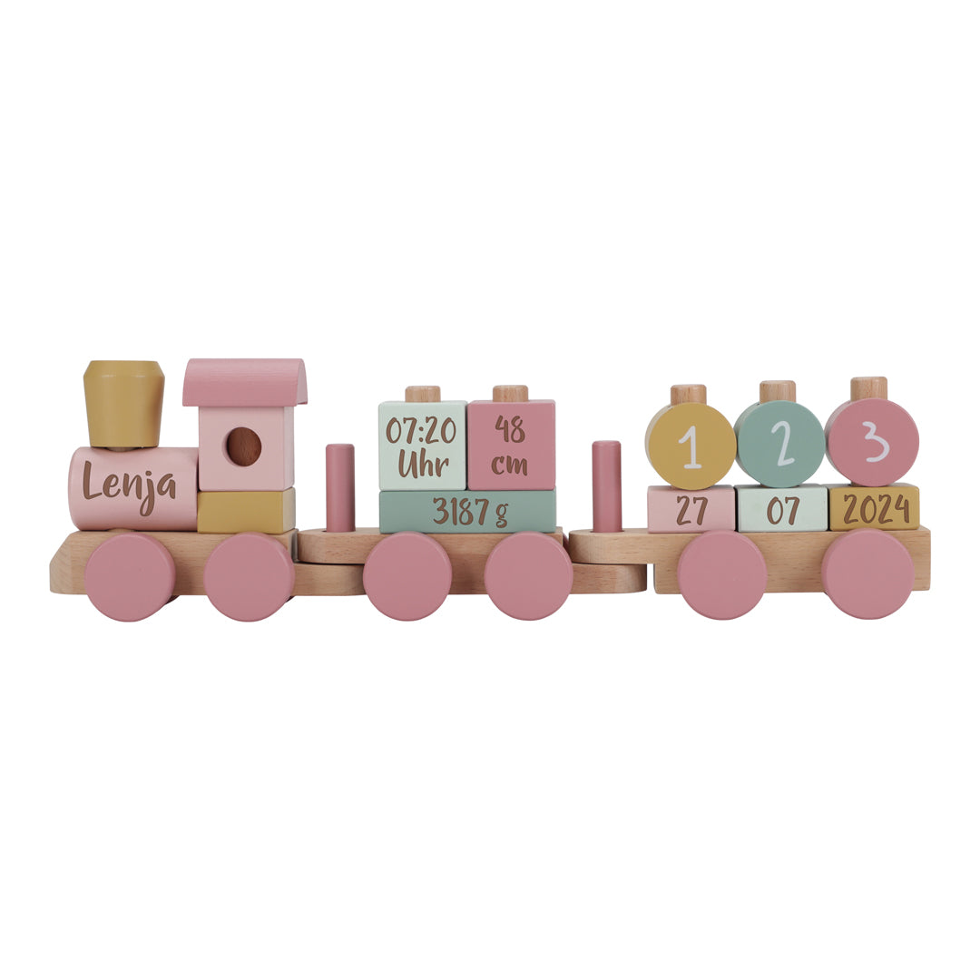 Personalisierter Holz-Zug Fairy Garden – Geschenk zur Geburt