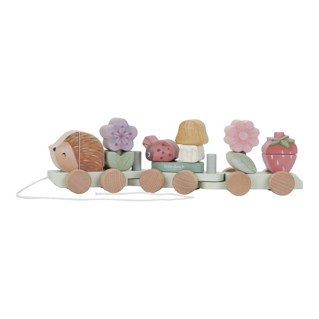 Holz-Zug Igel Fairy Garden "Zur Geburt" | Little Dutch