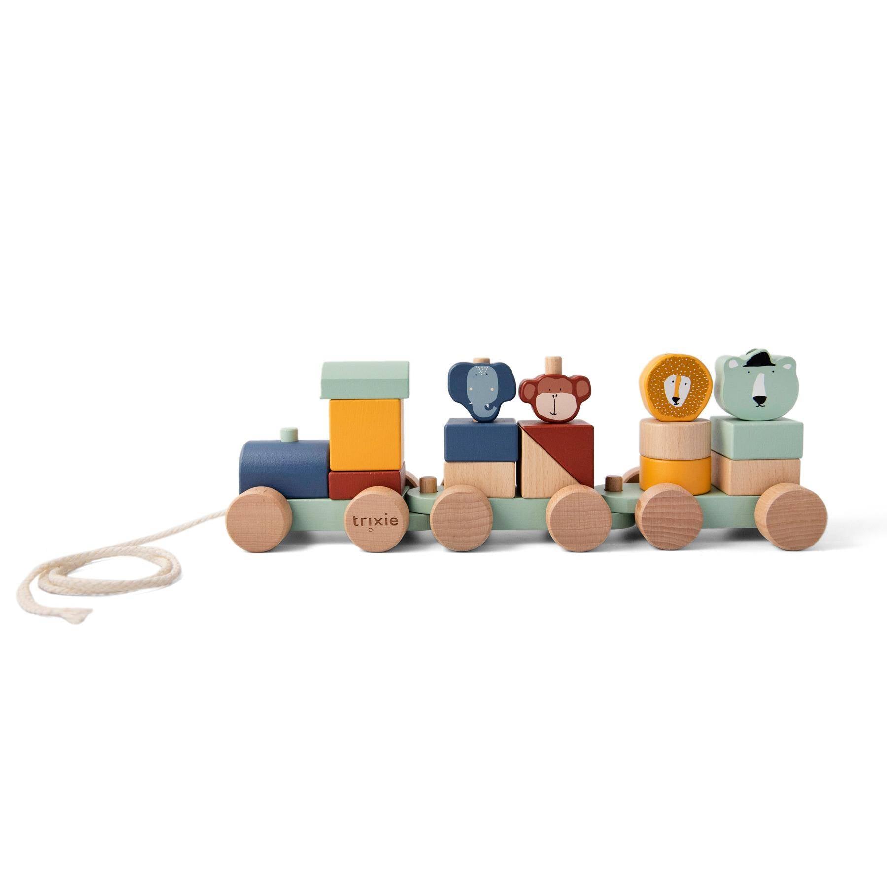 Wooden train with animals - For a christening - laser-cut | Trixie