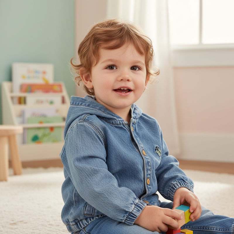 Hooded Denim Jacket – Kids' Jacket for Everyday & Leisure