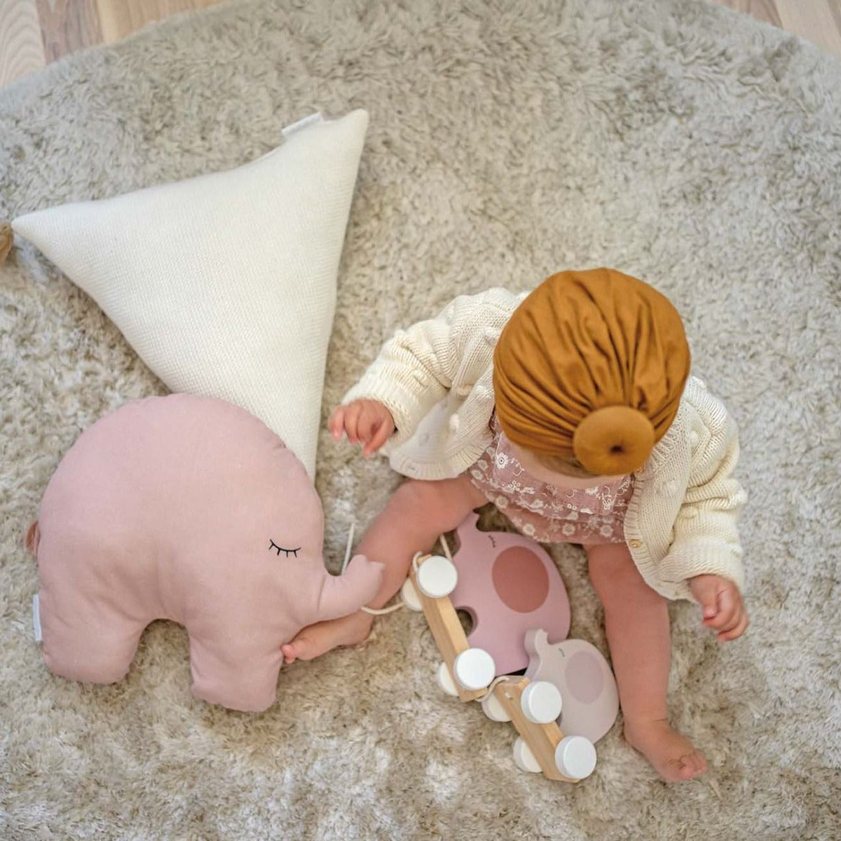 Nachziehtiere Elefanten Holz rosa pink | JaBaDaBaDo