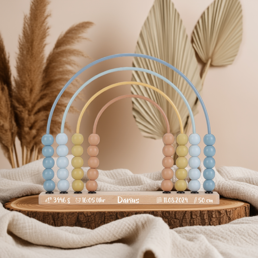 Rainbow Abacus Forest Friends Blue – Wooden Educational Toy