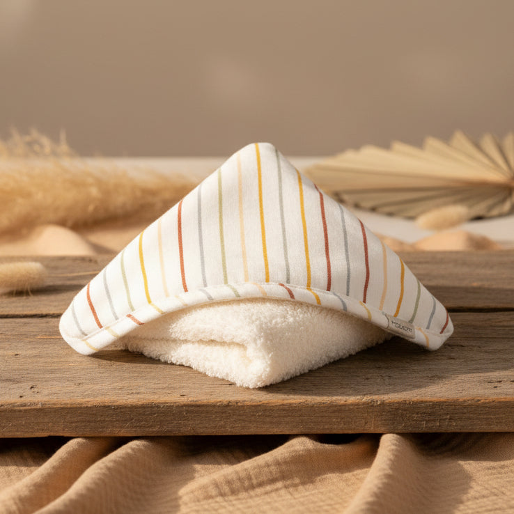 Hooded towel 100 x 100 cm Vintage Sunny Stripes | Little Dutch