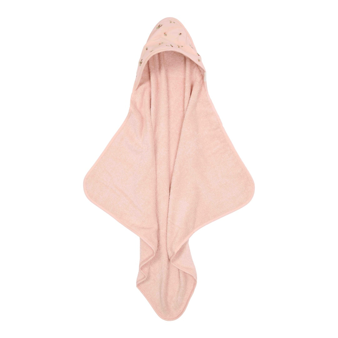 Embroidered hooded towel Blossom 75 x 75 cm | Little Dutch