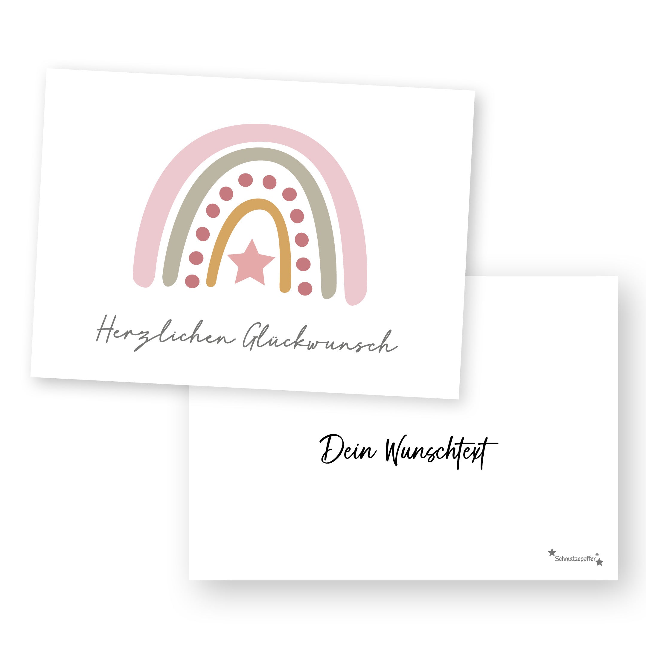 Carte de vœux personnalisée Rose - Félicitations | Schmatzepuffer