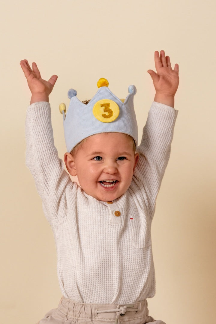 Blue birthday crown