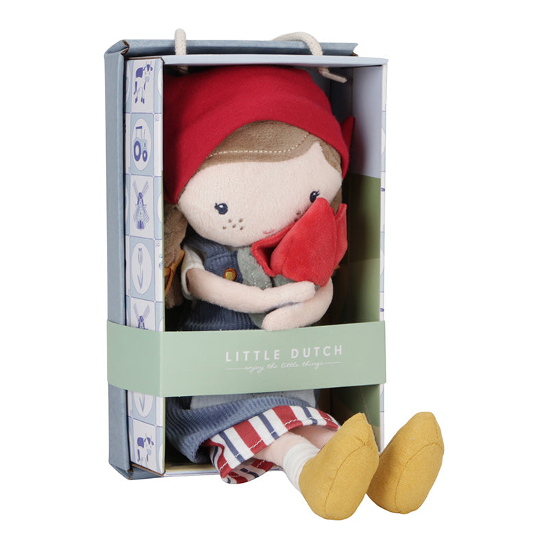Personalized Cuddly Doll Pink with Tulips – Loving Gift for Girls