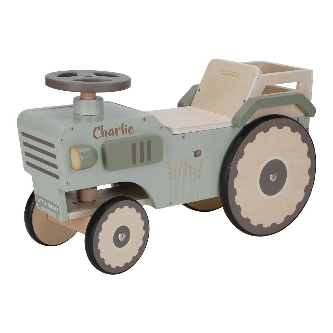 Personalized Wooden Ride-On Tractor with Name | Gift for Children
