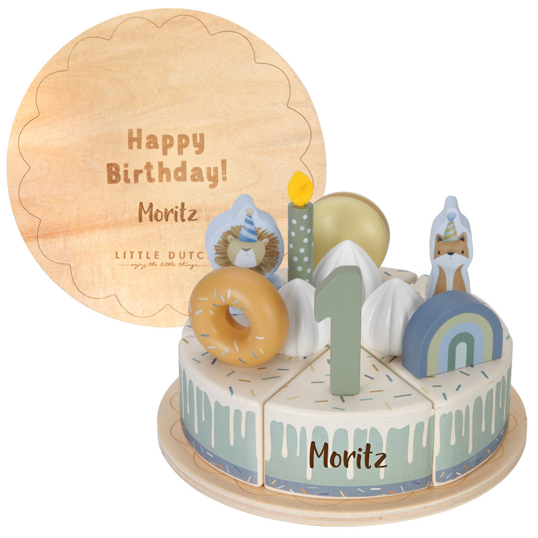 blue birthday cake